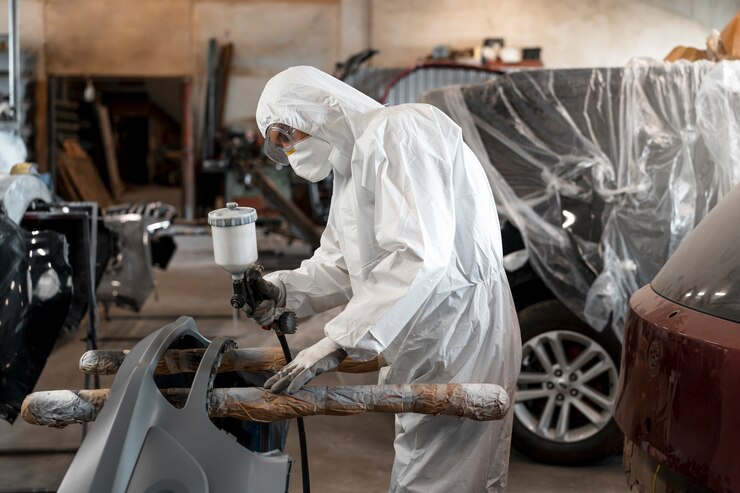 La importancia de las mascarillas y protección en el proceso de pintura de un vehículo